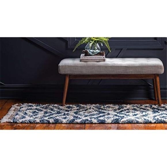 NEW Blue/Beige Area Runner Rug - Picture 3 of 6